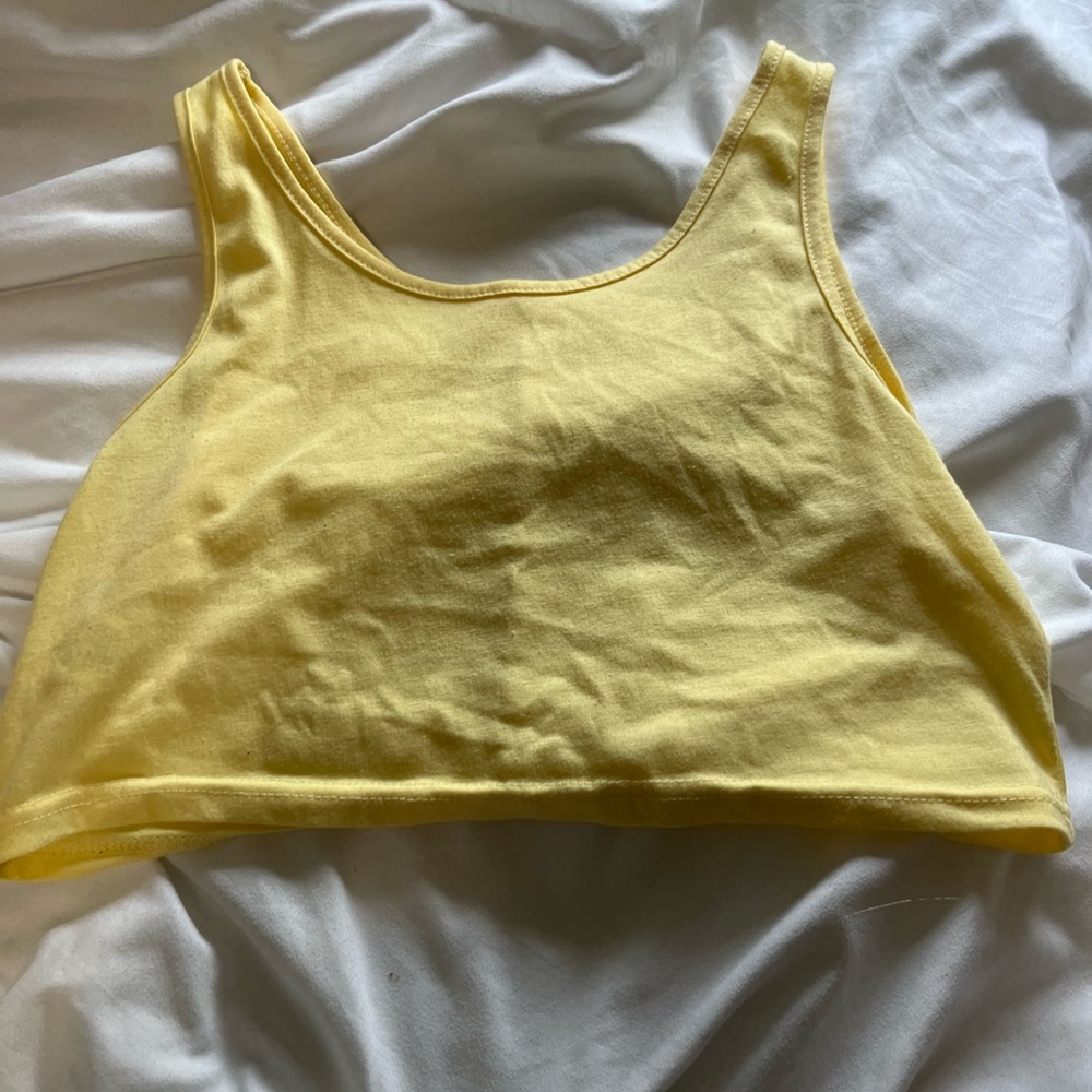 Yellow Crop Top Tank Top